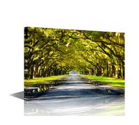 Canvas Wall Art for Bedroom Oak Road Wall Paintings for Living Room Tree Landscape Office Modern Decor Nature Pictures Print On Canvas Giclee Framed Ready to Hang, 24x16in