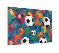 Canvas Wall Art for Living Room 12"x18" Modern Artwork Painting Pictures Hanging Canvas Prints Colorful football Aesthetic Wall Art for Bedroom Bathroom Office Wall Art Print Decor