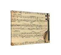 Canvas Wall Art for Living Room 8 x 12 inches Modern Artwork Painting Pictures Hanging Canvas Prints Music Notes on Old Paper Aesthetic Wall Art for Bedroom Bathroom Office Wall Art Print Decor
