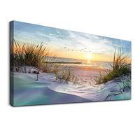 Canvas Wall Art For Living Room Large Size Wall Art Decor For Bedroom Blue Ocean Beach Landscape Paintings Poster Prints Artwork Office Decorations Seascape Wall Pictures Modern Room Home Decor Works