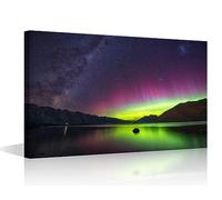 Canvas Wall Art for Living Room Milky Way Modern Home Decor Aurora Australis HD Printed Posters Artwork for Bedroom Office Nature Landscape Wall Art Painting Pictures Ready to Hang, 16"Wx24"H