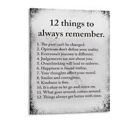 Canvas Wall Art for Office Motivation 12 Essential Reminders Poster Success Mindset Home Decor(Framed,16x24inch(40x60cm))
