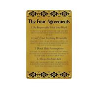 Canvas Wall Art for Study The Four Agreements Vintage Poster Motivational Print for Personal Development Decor(Unframed,16x24inch(40x60cm))