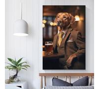 Canvas Wall Art - Fox Red Labrador at Pub Picture Print On Canva, Posters And Prints Wall Art Living Room Home Decor Room Decor Teen 20x30inch(50x75cm)