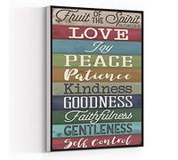 Canvas Wall Art Fruit Of The Spirit Bible Verse Sign,Galatians 5:22-23 Christian Decor Painting Print Wall Art Modern Home Art Decoration Stretched And Framed Ready To Hang 8"X10"