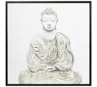 Canvas Wall Art Gold Textured Buddha Sit in Meditation
