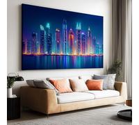 Canvas Wall Art HD City Nightscape Photography Poster Canvas Painting Print For Living Room Wall Art Pictures Home Decorative 160L x 80W CM (63" x 32") Frameless