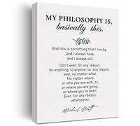 Canvas Wall Art Inspirational Motivational Michael Scott My Philosophy Quote Canvas Print Positive the Office TV Quote Canvas Painting Office Home Wall Decor Framed Gift 12x15 Inch