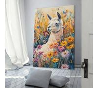 Canvas Wall Art - Llama in A Field of Flowers Picture Print On Canva, Posters And Prints Wall Art Living Room Home Decor Room Decor Teen 08x12inch(20x30cm)