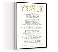Canvas Wall Art Modern Art Print Armor Of God,Christian Spiritual Warfare Prayer Wall Art,Victorious Christian Living Quotes Painting Artwork Wall Decor For Home Office Wooden Frame Ready To Hang