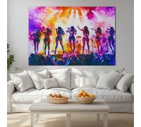 Canvas Wall Art Modern Wall Decor, Korean Girl Group Stage Performance Pop culture Rendering Wall Pictures Framed for Living Room Bedroom Office Home Decoration 40 x 28 inches