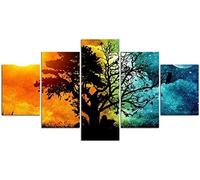 Canvas Wall Art Paintings For Home Decor Beautiful City Night View 5 Pieces Modern Giclee Artwork The Pictures For Living Room Decoration Photo Prints On Canvas Xl/With Frame 150 X 100 C-7153932086