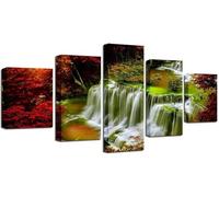 Canvas Wall Art Picture 5 Piece Burning Clouds In The Sky Canvas Prints Art Prints Decor Artwork Modern Pictures For Home Decorations Living Room Bedroom M/With Frame 100 X 50 Cm-9964219826