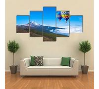 Canvas Wall Art Picture 5 Piece Hot Air Balloon Lift Off Canvas Prints Prints Decor Artwork Modern Pictures For Home Decorations Living Room Bedroom Xxl/With Frame 200 X 100 Cm