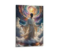 Canvas Wall Art Posters Religion Sage on Clouds Frame-style Modern Decor for Living Room Bedroom Office 12x18inch(30x45cm)