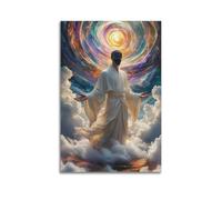 Canvas Wall Art Posters Religion Sage on Clouds Unframe-style Modern Decor for Living Room Bedroom Office 08x12inch(20x30cm)