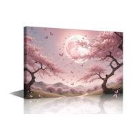 Canvas Wall Art Premium Whispering Spring Breeze Large Framed Poster Blossom Shower Artwork Bedroom Wall Display Dreamy Floral Composition 36x24 in