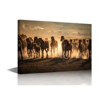 Canvas Wall Art Print Modern Artwork Wall Art Decor for Homes 1 Panel Canvas Artistic Mystical Black Horse Fantasy Desert Picture Painting Modern Poster Decor for Indoor Ready to Hang 24x16 in