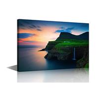 Canvas Wall Art Prints The Lofoten Islands Landscape Painting Artwork for Living Kids Room Bedroom Office Wall Decoration Scenery Framed Picture Decor Panel Ready to Hang 16x24inch (40x60cm)