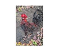Canvas Wall Art-Rooster Art Created Using Natural Materials Such As Chili Peppers-Home Decor Paintings for Home, Bedroom-Unframe-12x18inch