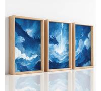 Canvas Wall Art Set Fantasy Epic Artwork Prints Dragon Cloud Lightning Mysterious Swirl Power Painting Picture for Living Room Bedroom Hallway Office Home Wall Decor 29.7 x 42 cm