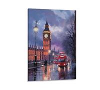 Canvas Wall Art Spectacular Clock Tower Wall Decorations For Living Room Modern City Street Lights Hang Pictures Wall Artwork