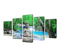 Canvas Wall Print Set Buddha 200 x 100 cm