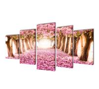 Canvas Wall Print Set Cherry Blossom 200 x 100 cm