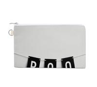 Canvas Wallet Bag,Black and White Letter Banner Word Boo Print Coin Purse, Zipper Change Purse,Small Cosmetic Bag