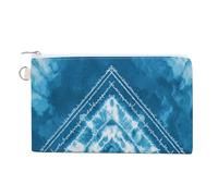 Canvas Wallet Bag,Blue White Flat Print Print Coin Purse, Zipper Change Purse,Small Cosmetic Bag