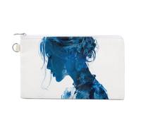 Canvas Wallet Bag,Blueprint Woman Body Print Coin Purse, Zipper Change Purse,Small Cosmetic Bag