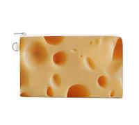 Canvas Wallet Bag,Cheese Holes Print Coin Purse, Zipper Change Purse,Small Cosmetic Bag