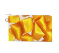 Canvas Wallet Bag,Chunks of Mangos Print Coin Purse, Zipper Change Purse,Small Cosmetic Bag