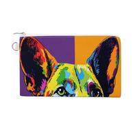 Canvas Wallet Bag,Colorful Dog Print Coin Purse, Zipper Change Purse,Small Cosmetic Bag