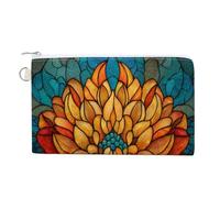 Canvas Wallet Bag,Dahlia Flower Print Coin Purse, Zipper Change Purse,Small Cosmetic Bag