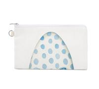 Canvas Wallet Bag,Easter Egg Blue Polka Dot Print Coin Purse, Zipper Change Purse,Small Cosmetic Bag