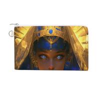 Canvas Wallet Bag,Egyptian Queen Fantasy Print Coin Purse, Zipper Change Purse,Small Cosmetic Bag