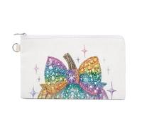 Canvas Wallet Bag,Large Sparkling Glittering Gems Pumpkin Print Coin Purse, Zipper Change Purse,Small Cosmetic Bag