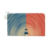 Canvas Wallet Bag,Lighthouse Minimalist Abstract Print Coin Purse, Zipper Change Purse,Small Cosmetic Bag
