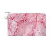 Canvas Wallet Bag,Pink Marble Print Coin Purse, Zipper Change Purse,Small Cosmetic Bag