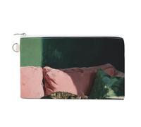 Canvas Wallet Bag,Tabby Cat Lying on The Couch Print Coin Purse, Zipper Change Purse,Small Cosmetic Bag