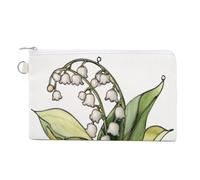 Canvas Wallet Bag,Vintage Teacup in Soft Sage Green Print Coin Purse, Zipper Change Purse,Small Cosmetic Bag