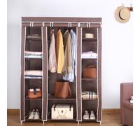 Canvas Wardrobe Organizer - Triple - Brown