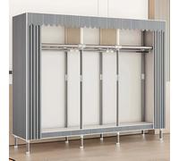 Canvas Wardrobe - Portable fabric wardrobe with shelves and hanging rails, space-saving bedroom storage.
