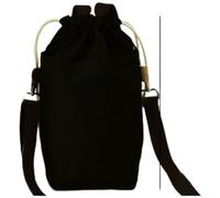 Canvas Water Bottle Bag Waterproof Adjustable Strap Lightweight 31x14x11cm | Multi-compartment storage holds water bottles phones keys Stylish black army green fits hiking commuting