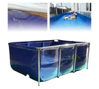 Canvas Water Storage Tank Collapsible Canvas Tank with Steel Frame Viewing Window and DrainValve, Various Sizes, 1 Piece(100x60x35cm)