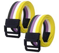 Canvas Web Belt for Men and Women, Double Ring Design, Cut to Size, Extra Long, 2 Pack