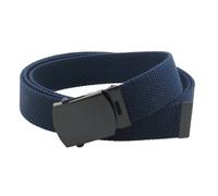 Canvas Web Belt Military Style with Black Buckle and Tip 56" Long Many Colors - Blue - One size