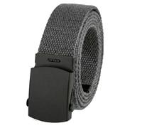 Canvas Web Belt Military Style with Black Buckle and Tip 56" Long Many Colors, Charcoal Grey, One size