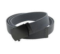 Canvas Web Belt Military Style with Black Buckle and Tip 56" Long Many Colors - Grey - One size